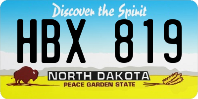 ND license plate HBX819