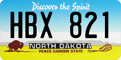 ND license plate HBX821