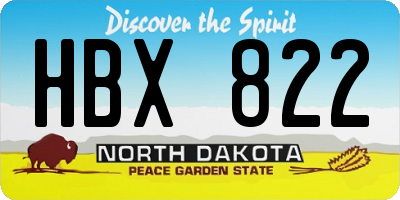 ND license plate HBX822