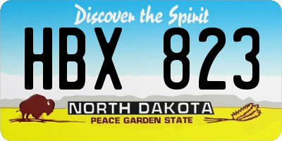 ND license plate HBX823