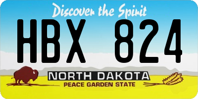 ND license plate HBX824