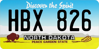 ND license plate HBX826