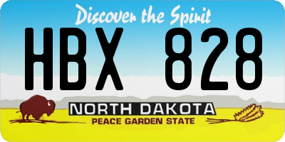 ND license plate HBX828