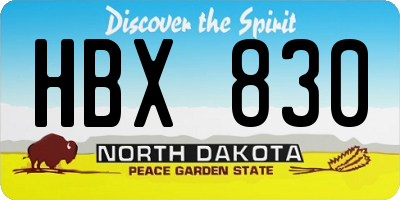 ND license plate HBX830