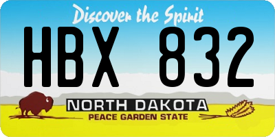 ND license plate HBX832