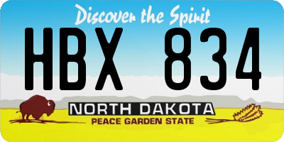 ND license plate HBX834