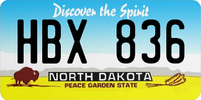 ND license plate HBX836