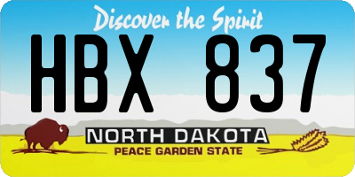 ND license plate HBX837