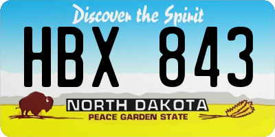 ND license plate HBX843