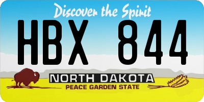 ND license plate HBX844