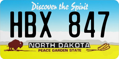 ND license plate HBX847