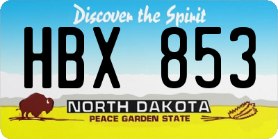 ND license plate HBX853