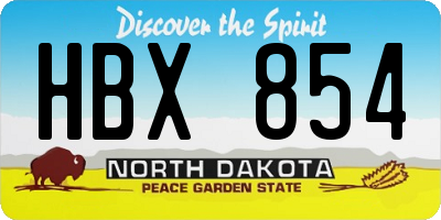 ND license plate HBX854