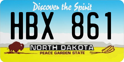 ND license plate HBX861