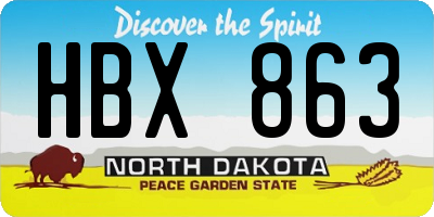 ND license plate HBX863