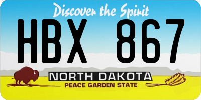 ND license plate HBX867