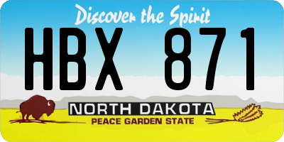 ND license plate HBX871