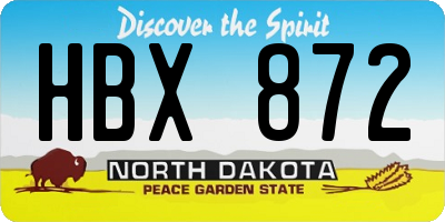 ND license plate HBX872