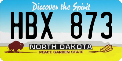 ND license plate HBX873