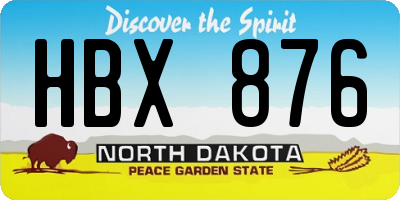 ND license plate HBX876