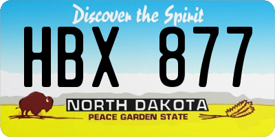 ND license plate HBX877