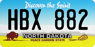 ND license plate HBX882