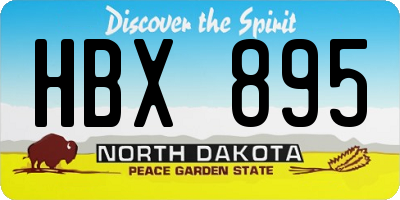 ND license plate HBX895