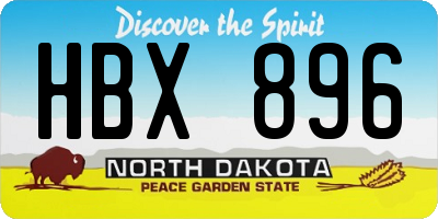 ND license plate HBX896