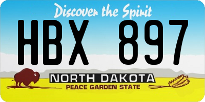 ND license plate HBX897