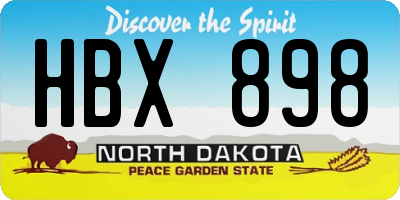 ND license plate HBX898