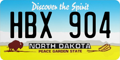 ND license plate HBX904