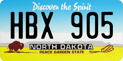 ND license plate HBX905