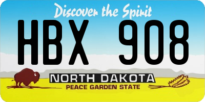 ND license plate HBX908