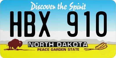 ND license plate HBX910