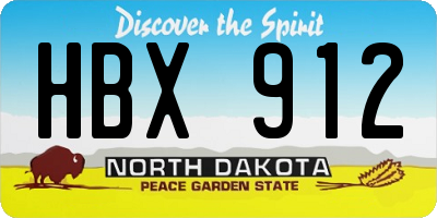 ND license plate HBX912