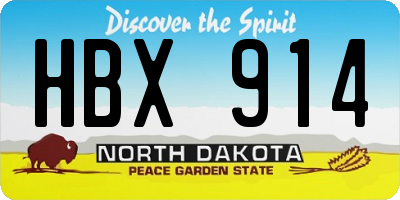 ND license plate HBX914