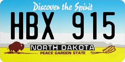 ND license plate HBX915