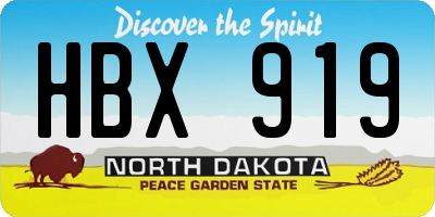 ND license plate HBX919