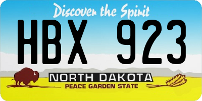 ND license plate HBX923