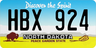 ND license plate HBX924