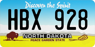 ND license plate HBX928