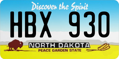 ND license plate HBX930