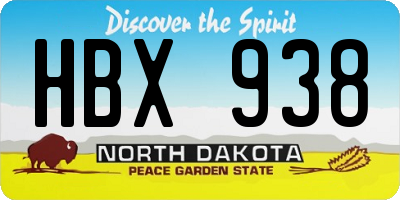 ND license plate HBX938