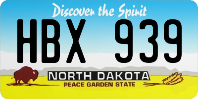 ND license plate HBX939