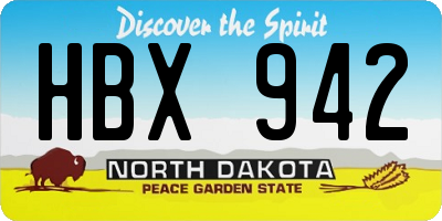 ND license plate HBX942