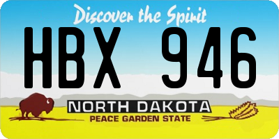 ND license plate HBX946