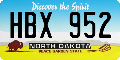 ND license plate HBX952