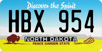 ND license plate HBX954