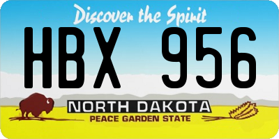 ND license plate HBX956