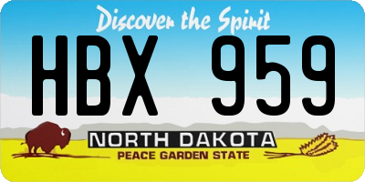 ND license plate HBX959